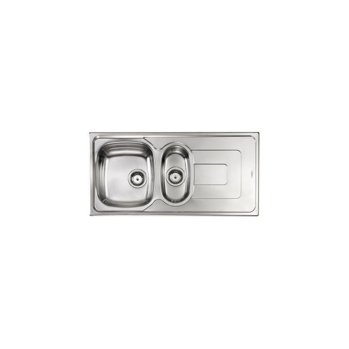 CM 011345DCSSP Pizzica Lavello da incasso 1 vasca e vaschetta gocciolatoio sinistra 100x50 cm Sopratop colore Inox