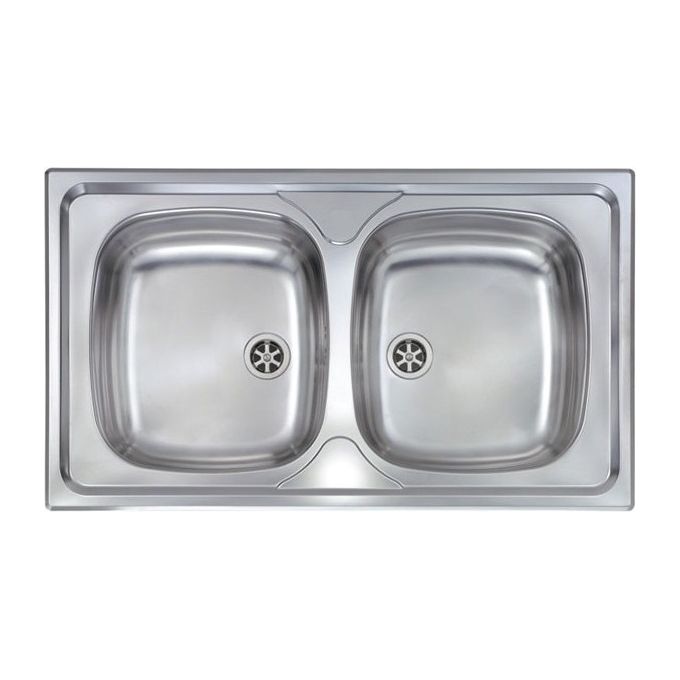 CM 011554XCSSX Serie Mondial 3'' Lavello Acciaio inox prelucidato da incasso 2 Vasche 86X50cm