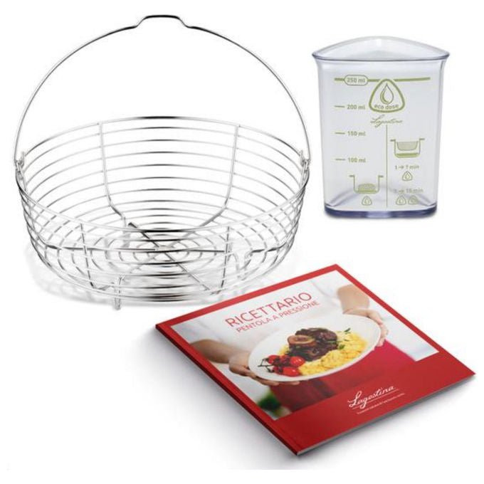 Lagostina 012022010505 Diva Pentola a Pressione Acciaio Inox 5 L Induzione Gas Cottura Veloce fino al 50% colore Acciaio inox