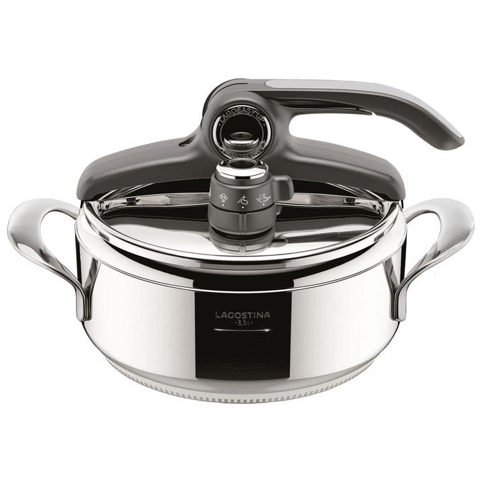 Lagostina 012022010522 Autocuocitore Inox 3.5 L con Tecnologia Lagoeasy'up per Apertura e Chiusura Facile compatibile con Tutti i Fuochi incluso Induzione colore Grigio