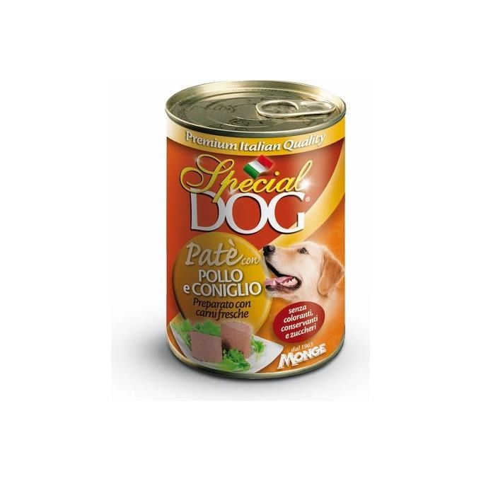 Monge Alimento Cani Pate' Pollo-Coniglio 400gr