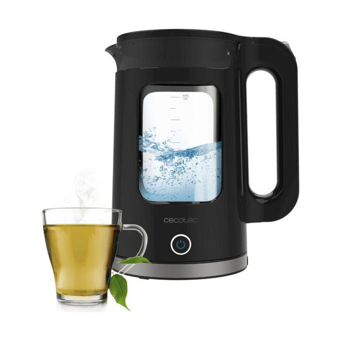 Cecotec 01439 Thermosense 330 Glassy Bollitore elettrico 1.7 L 2200 W Keep Warm filtro anticalcare base 360° colore Nero