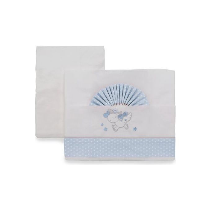 Italbaby Lenzuola Culla Unicorn Set 3 Pezzi Azzurro
