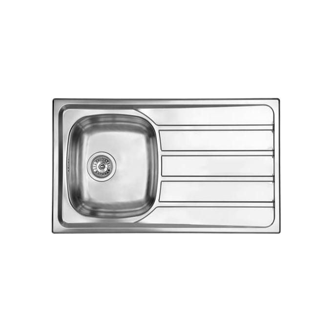 CM 015443DCSSX Serie Universal 3'' Lavello Acciaio inox Spazzolato da incasso Gocciolatoio a Sinitra 1 Vasca 86X50cm