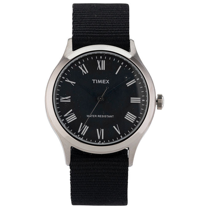 TIMEX Orologio al Quarzo WHITNEY AVENUE 35 mm Cinturino in Tessuto Nero Resistente all'Acqua fino a 50 m