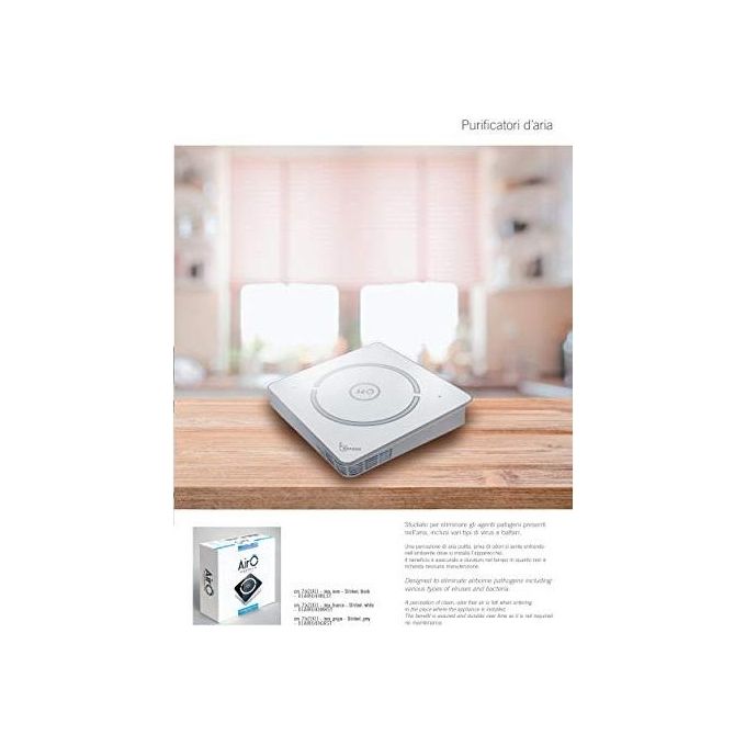 Baraldi 01AIRO40WHST Purificatore d'Aria AirO' Motore 45 m3-h Bianco Acciaio - Vetro Sintetico