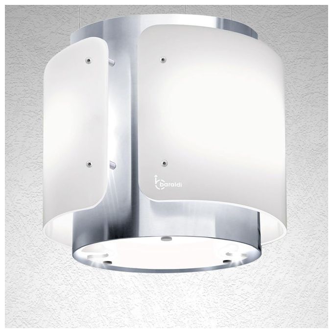 Baraldi 01DESIS040STW80 Cappa Sospesa Dessy Classe energetica A 4 Velocita' Comandi da Remoto con Telecomando 40 cm Inox-Vetro