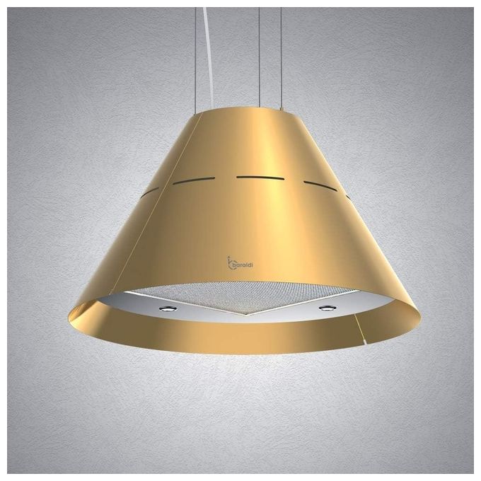 Baraldi 01EVAIS060SG80 Eva Gold Cappa Sospesa Classe energetica A 4 Velocita' Forma Conica 60 cm Oro