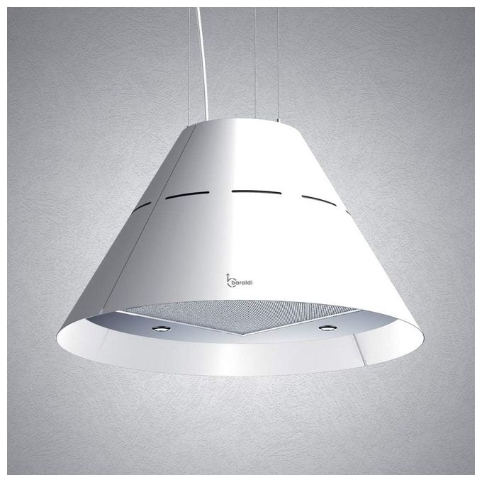 Baraldi 01EVAIS060WH80 Cappa Sospesa Eva Classe energetica A 4 Velocita' Forma Conica Comandi da Remoto con Telecomando 60 cm Bianco