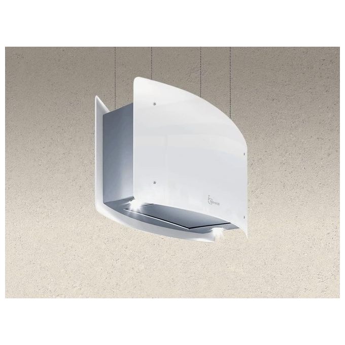 Baraldi 01IDEIS070STW80 Ideal Cappa Sospesa ad Isola  Classe energetica A 4 Velocita' Luci LED Filtrante Portata 800 m3-h 70 cm Bianco-Inox