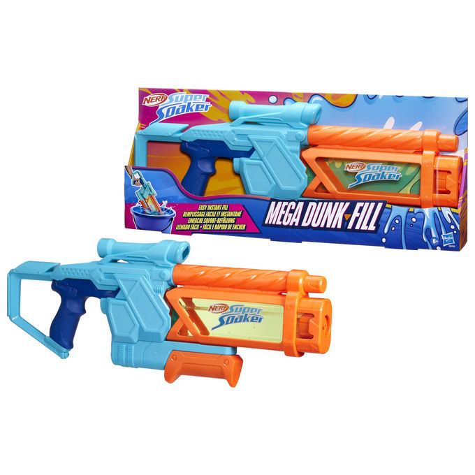 Nerf G09995L00 Super Soaker mega Dunk-Fill Blaster ad Acqua Riempimento Istantaneo 1005 ml colore Blu Arancione