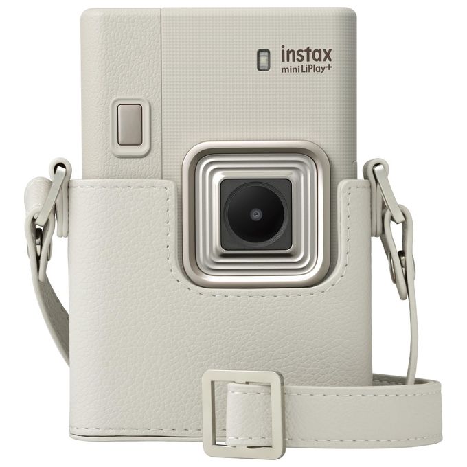 Fujifilm INSTAX MINI LIPALY+ CASE Custodia per Fotocamera Instax Mini LiPlay+ con Chiusura a Coperchio Frontale e Logo Embossed Materiale in Poliuretano colore Sand Beige