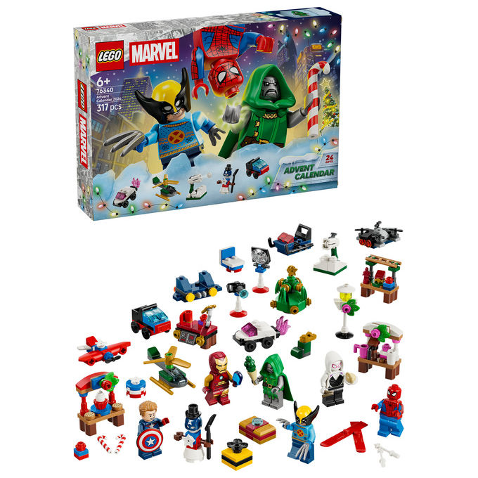 Lego 76340 Calendario dell'Avvento 2026 Set da Costruzione 317 Pezzi con 6 Minifigure Marvel colore Multicolore