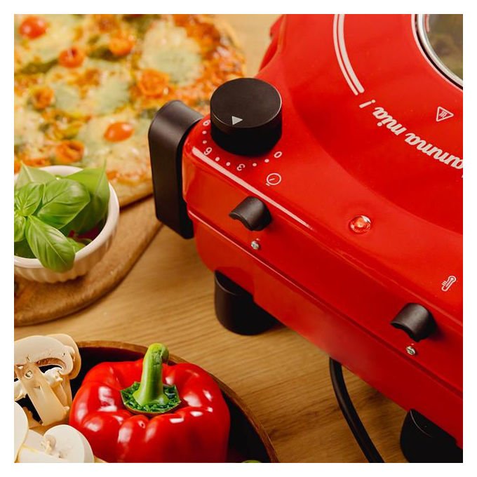 Cecotec 03826 Fun PizzaandCo Forno per pizza elettrico 1200 W temperatura fino a 420 °C con timer e finestra di visualizzazione (30x40x20 cm) colore Nero