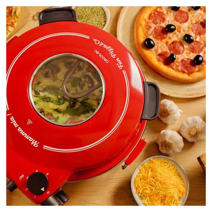 Cecotec 03826 Fun PizzaandCo Forno per pizza elettrico 1200 W temperatura fino a 420 °C con timer e finestra di visualizzazione (30x40x20 cm) colore Nero