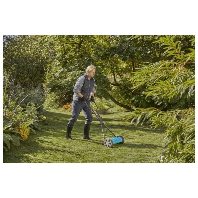 Gardena 4027-20 Classic 330 Tagliaerba Manuale Elicoidale Larghezza Taglio 33 cm Altezza 1,2-4,2 cm fino a 150 m² colore Nero Turchese