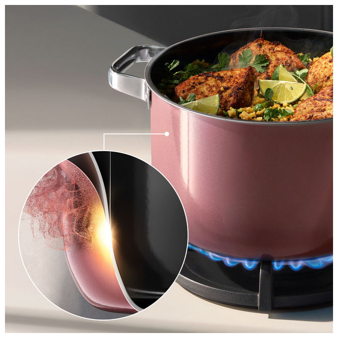 WMF 05.1895.5290 Fusiontec Mineral Pro Tegame con Coperchio in Vetro Rivestimento Antiaderente No Parti Lavabili in Lavastoviglie Sì colore Rosa
