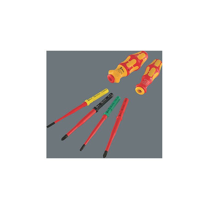 Wera 05006610001 Kraftform Kompakt VDE 17 extra slim 2 Set di utensili 17 pezzi per lavori elettrici fino a 1000 V colore Rosso Giallo