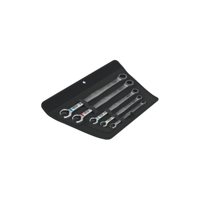Wera 05020380001 6007 Joker Set di Chiavi a Cricchetto Aperte 5 Pezzi Misura 8 10 13 17 19 mm colore Acciaio inox