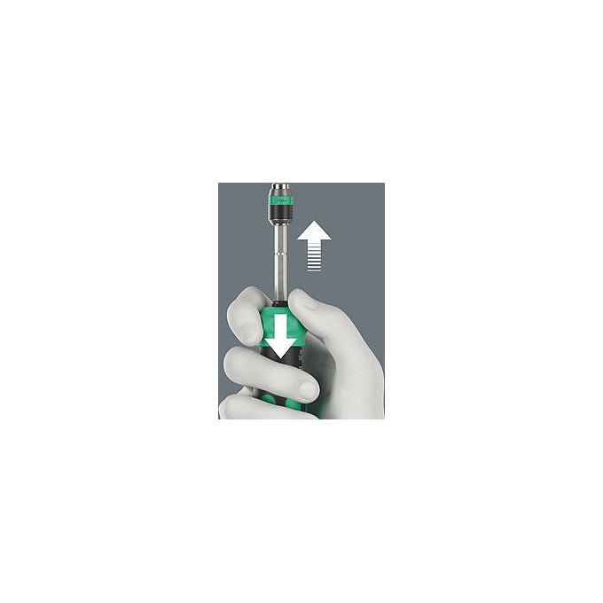 Wera 05051515001 Kraftform Kompakt 25 RA-R Cacciavite a cricchetto con custodia 6 pezzi BiTorsion Rapidaptor impugnatura 2 componenti colore Nero