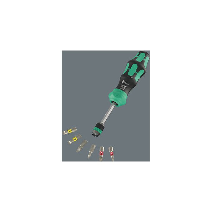 Wera 05051516001 Set Cacciavite dritto con 6 punte Phillips PH1 PH2 custodia da trasporto inclusa colore Nero