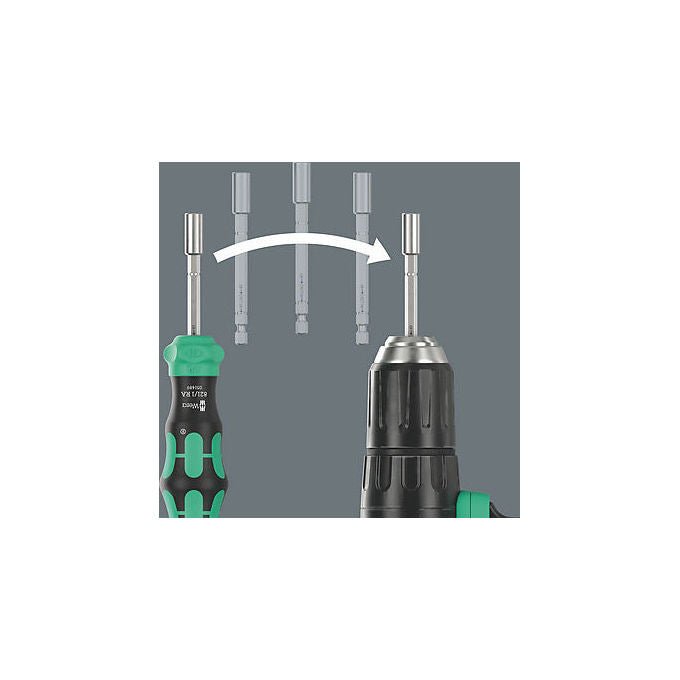 Wera 05051519001 Kraftform Kompakt 28 RA 1 Set di cacciaviti con funzione di cricchetto 6 pezzi colore Nero-Verde