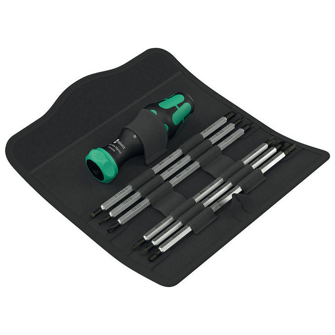 Wera 05051540001 Kraftform Kompakt Vario Zestaw Wkr?taków z Funkcj? Grzechotki 7-sztukowy z 6 Trzpieniami Dvustronnymi 175 mm R?koje?? z Gniazdem Sze?ciok?tnym 6 mm Waga 0.22 Kg colour Czarny