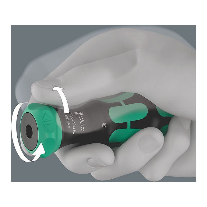 Wera 05051540001 Kraftform Kompakt Vario Zestaw Wkr?taków z Funkcj? Grzechotki 7-sztukowy z 6 Trzpieniami Dvustronnymi 175 mm R?koje?? z Gniazdem Sze?ciok?tnym 6 mm Waga 0.22 Kg colour Czarny