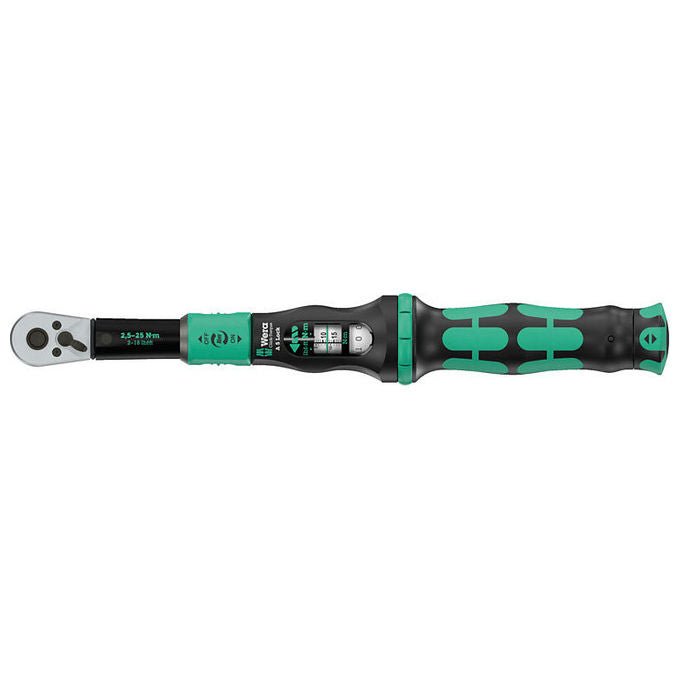 Wera 05075690001 Click-Torque Lock A 5 Chiave dinamometrica Meccanica 2,5 - 25 Nm Precisione ± 4% colore Nero Verde