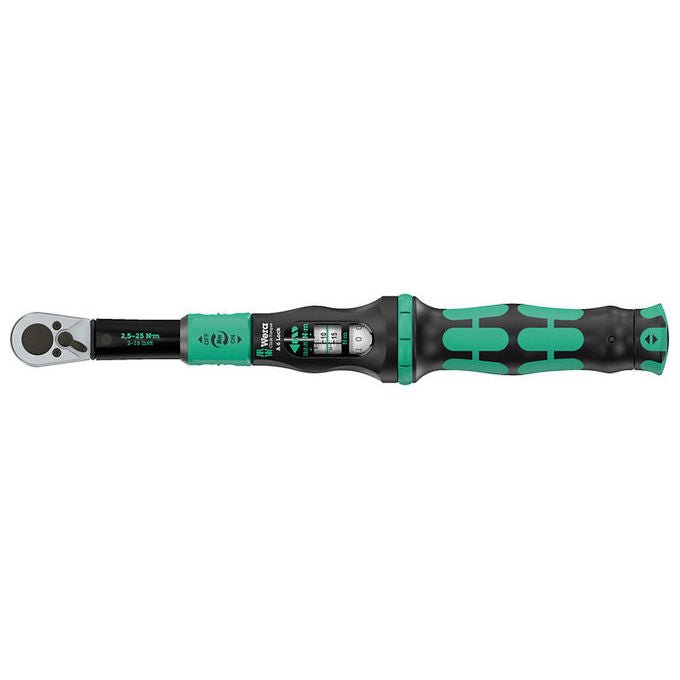 Wera 05075691001 Click-Torque Lock A 6 Chiave dinamometrica Meccanica 2,5 - 25 Nm con Funzione Torque Lock colore Nero Verde