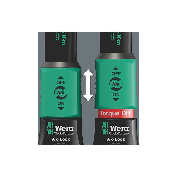 Wera 05075691001 Click-Torque Lock A 6 Chiave dinamometrica Meccanica 2,5 - 25 Nm con Funzione Torque Lock colore Nero Verde