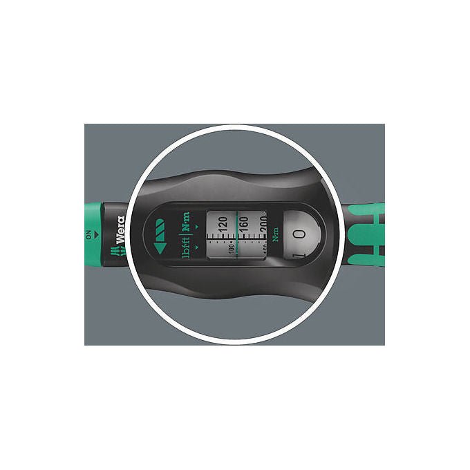 Wera 05075692001 Click-Torque Lock C 3 Chiave dinamometrica 40-200 Nm 1-2 pollice con cricchetto reversibile 45 denti precisione ± 3% colore Nero Verde
