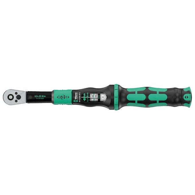 Wera 05075693001 Click-Torque Lock A 5 R-L Chiave dinamometrica 1-4'' 2 5 25 Nm Precisione ± 4 % Cricchetto Reversibile colore Nero-Verde