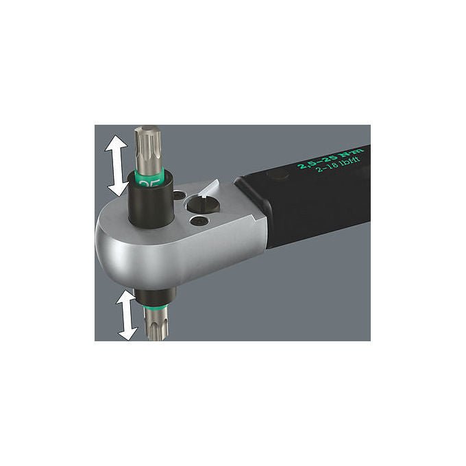 Wera 05075694001 Click-Torque Lock A 6 R-L Chiave dinamometrica 1-4'' 2,5-25 Nm ±4% Acciaio colore Nero