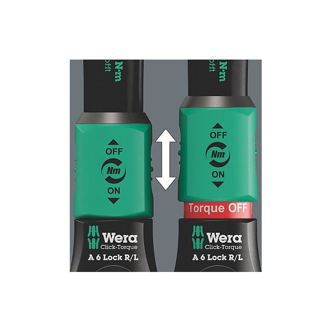 Wera 05075694001 Click-Torque Lock A 6 R-L Chiave dinamometrica 1-4'' 2,5-25 Nm ±4% Acciaio colore Nero
