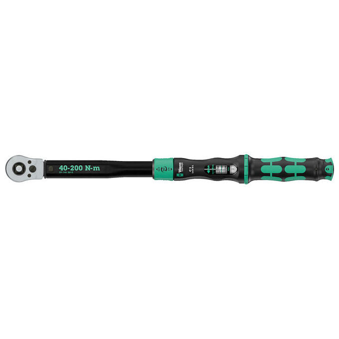 Wera 05075695001 Click-Torque Lock C 3 R-L Chiave dinamometrica 40-200 Nm con blocco e cricchetto reversibile colore Nero-Verde
