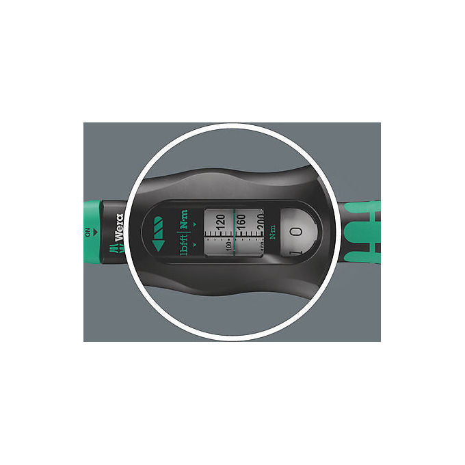 Wera 05075695001 Click-Torque Lock C 3 R-L Chiave dinamometrica 40-200 Nm con blocco e cricchetto reversibile colore Nero-Verde