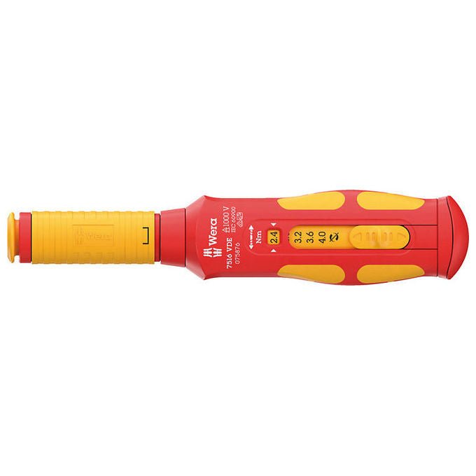 Wera 05075876001 Cacciavite dinamometrico VDE 7616 Kraftform Safe Torque Speed 2,4 - 4 Nm con isolamento di protezione VDE colore Rosso Giallo