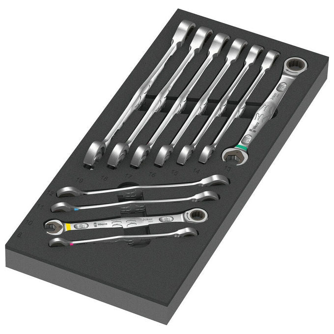 Wera 05150120001 6000 Joker Set 1 Inserto in Schiuma Resistente con 11 Chiavi a Cricchetto per Carrello da Officina Tool Rebel colore Bicolore