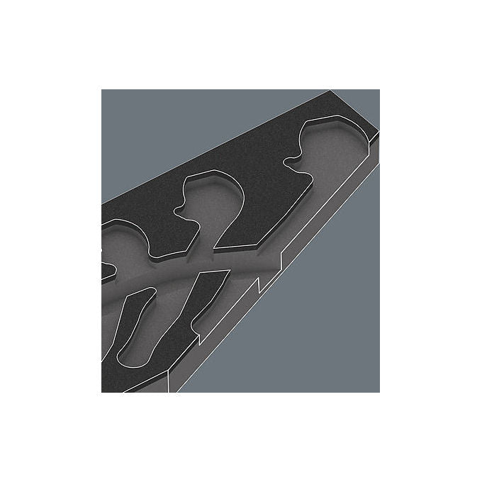 Wera 05150122001 Inserto in schiuma per carrello Tool Rebel con 5 chiavi a forchetta autoregolanti Joker 6004 colore Grigio Nero