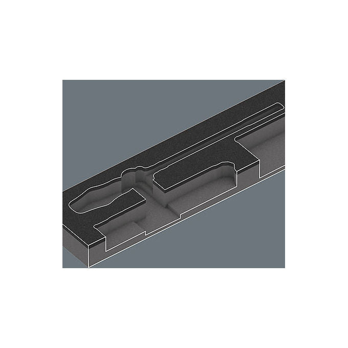 Wera 05150150001 Kraftform Kompakt e Tool-Check PLUS Set di strumenti 57 pezzi in schiuma PU resistente a olio e acqua facile da pulire colore Nero-Verde