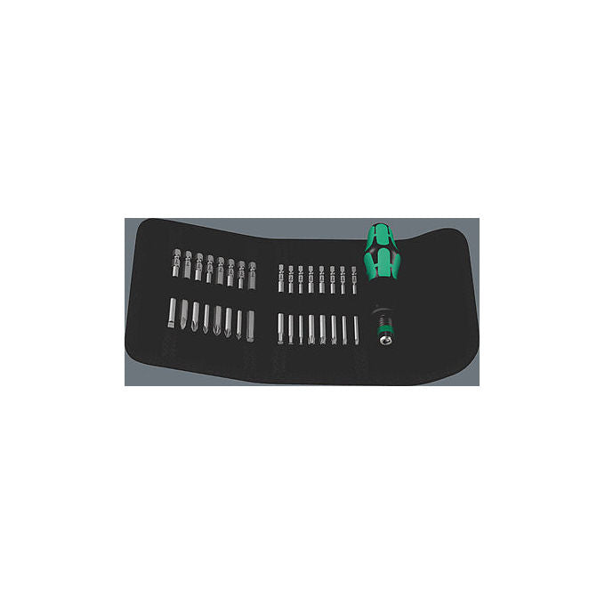 Wera 05150150001 Kraftform Kompakt e Tool-Check PLUS Set di strumenti 57 pezzi in schiuma PU resistente a olio e acqua facile da pulire colore Nero-Verde