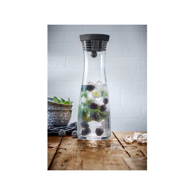 WMF 06.1770.6610 Decanter in Vetro con Filtro Integrato e Chiusura Basculante 1 L colore Nero