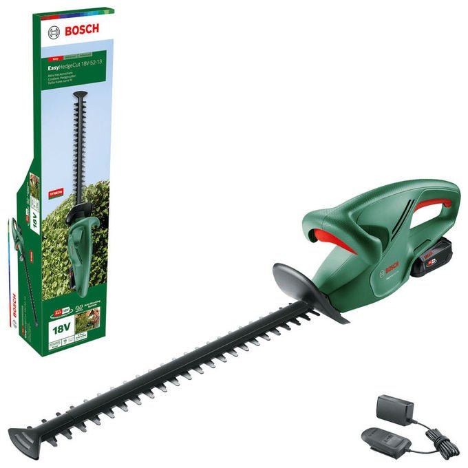 Bosch 0600849M01 EasyHedgeCut Tagliasiepi a batteria 18 V 52 cm 15 mm 2400 corse-min colore Nero Verde