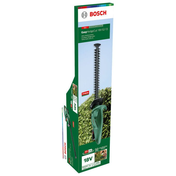 Bosch 0600849M01 EasyHedgeCut Tagliasiepi a batteria 18 V 52 cm 15 mm 2400 corse-min colore Nero Verde