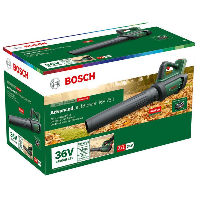 Bosch 06008C6001 AdvancedLeafBlower Soffiatore portatile Batteria 36 V Velocita' aria 100-200 km-h tecnologia Syneon motore brushless colore Nero Verde
