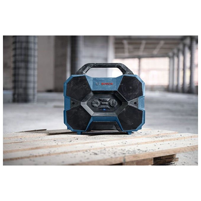 Bosch 06014A6000 GPB 18V-6 C Sistema di altoparlanti portatile 2.1 Potenza 24 W Subwoofer 40 W Bluetooth 5.4 IP54 colore Blu