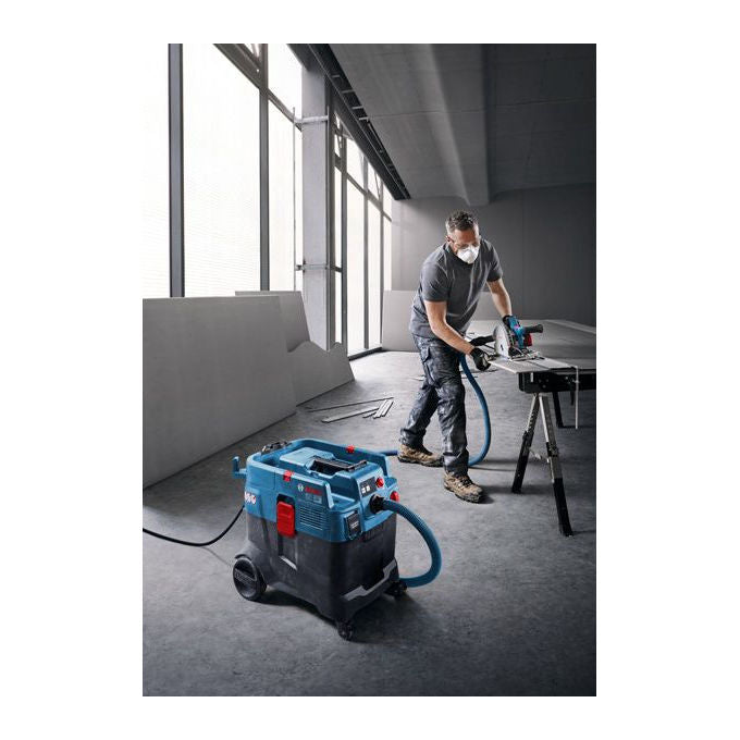 Bosch 06019M0020 GAS 400 A Professional Aspirapolvere a Cilindro Secco e Bagnato 40 L 1200 W Filtro 4 Ruote colore Blu