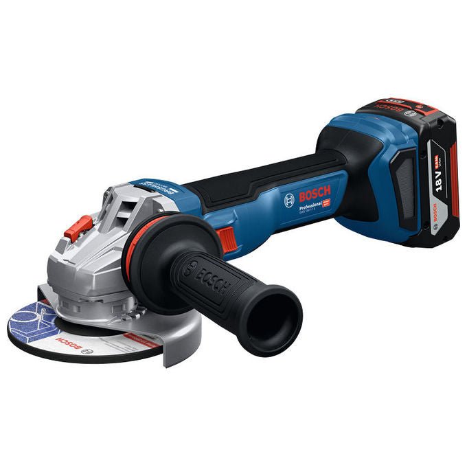 Bosch 06019N4102 GWS 18V-11 Smerigliatrice Angolare 125 mm Motore Brushless 8500 giri-min con Impugnatura Antivibrazioni e Protezione Inclusa colore Nero