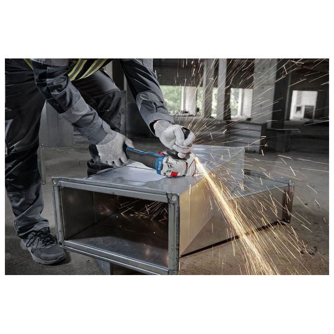 Bosch 06019N9000 GWS 18V-8 Smerigliatrice Angolare 125 mm Batteria 11000 rpm M14 Blocco Mandrino Protezione Anti-rimbalzo colore Nero Blu